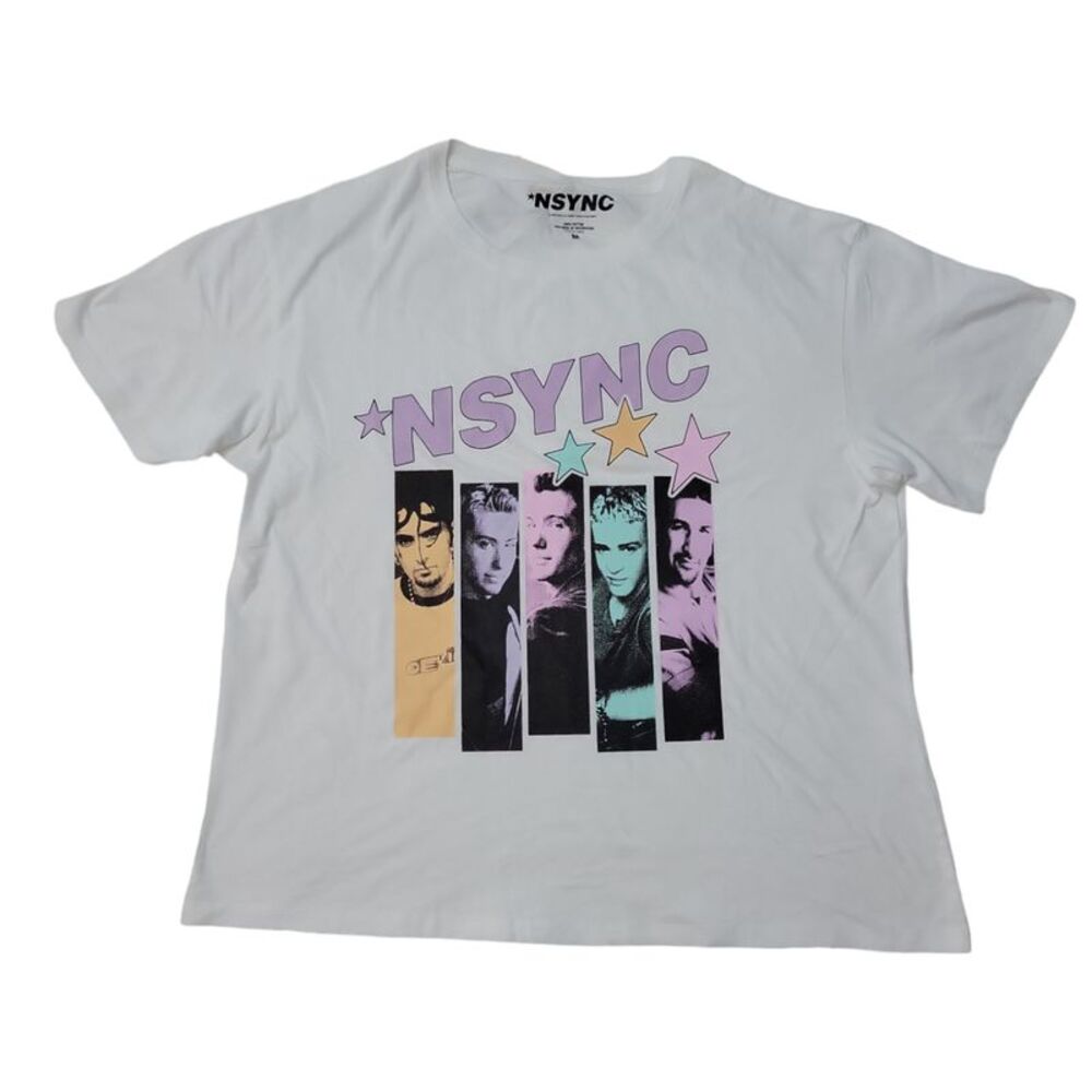Official Merchandise Ladies Soft Short Sleeve Licensed Band Tee - Nysnc/White